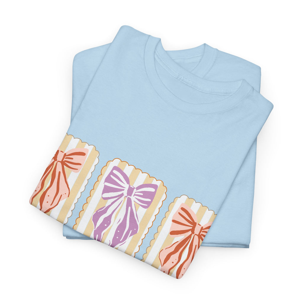 Thankful Grateful Blessed Fall Tee — God Is Faithful Pastel Bows..Unisex Cotton Tee