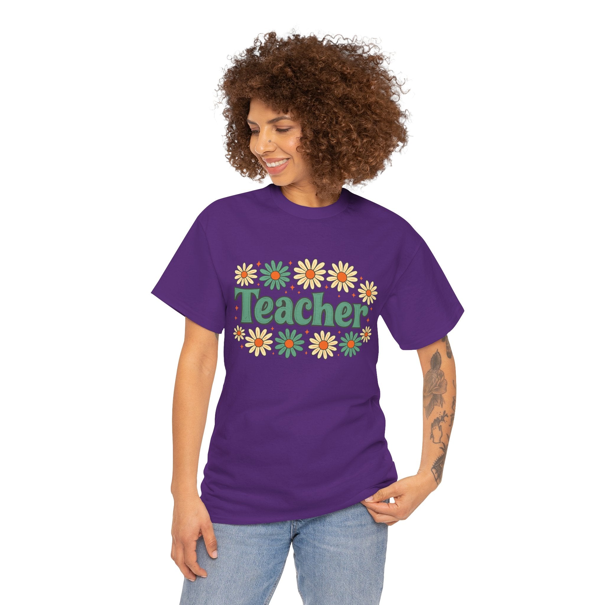 Floral Teacher Tee - Perfect Gift for Educators