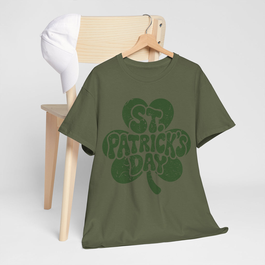 St. Patrick's Day Shamrock Tee — Retro Bubble Lettering Unisex Cotton Tee