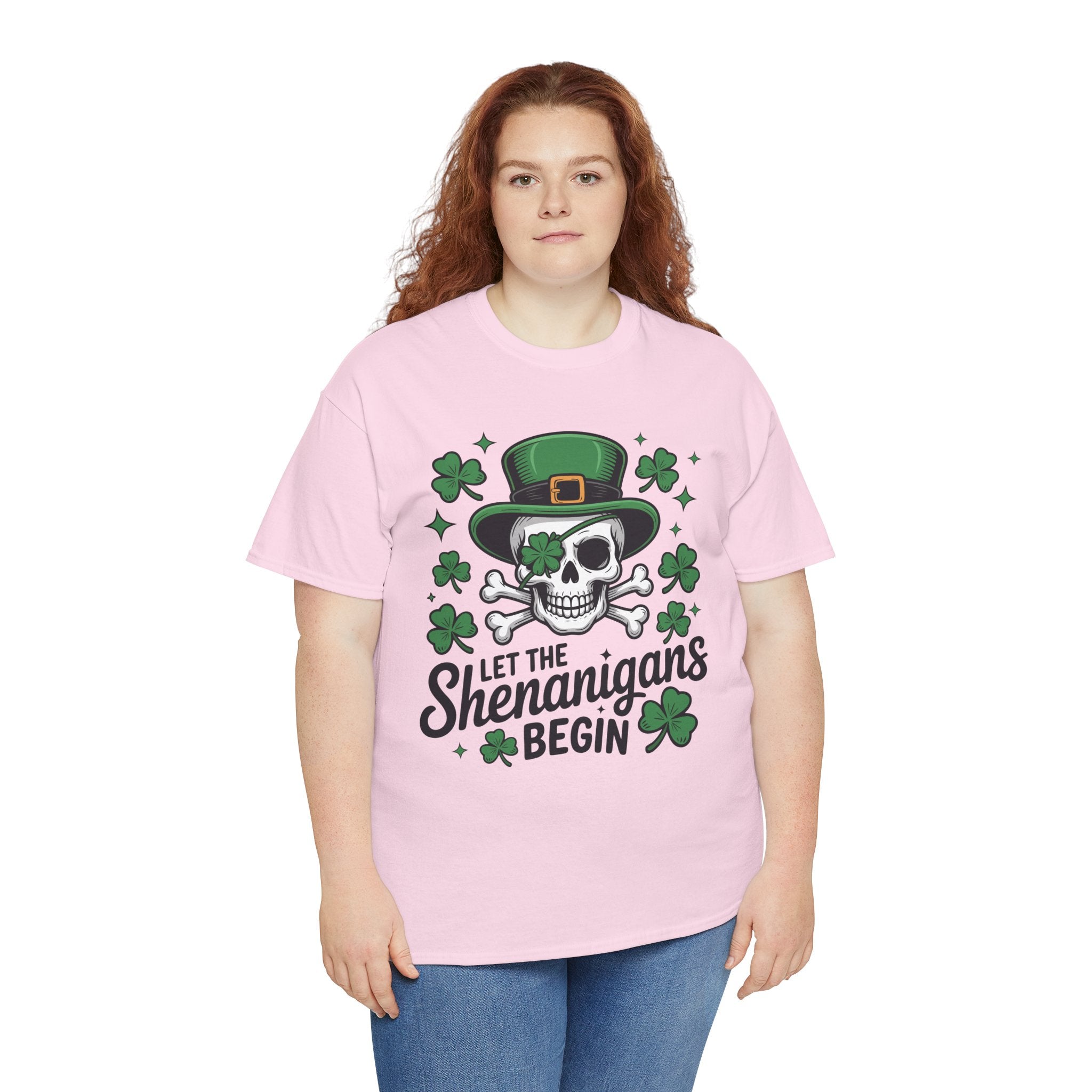 Let the Shenanigans Begin — Leprechaun Skull Unisex Cotton T-Shirt