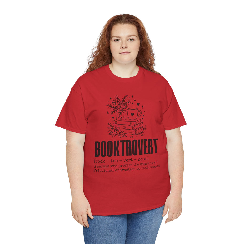 Booktrovert Graphic Tee — "Booktrovert" Definition, Books & Coffee Design Unisex Cotton Tee