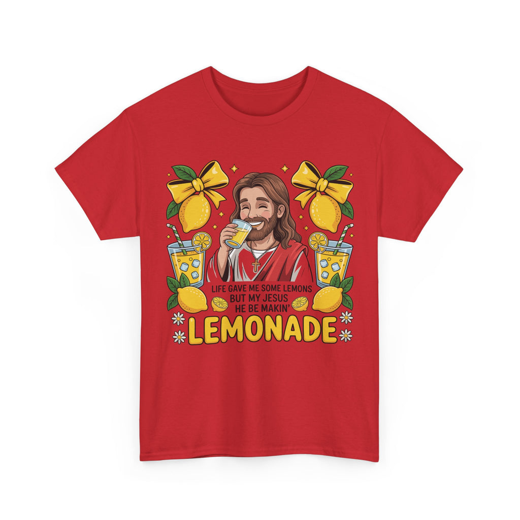 Jesus Drinking Lemonade T-Shirt — "Life Gave Me Some Lemons" Christian Unisex Cotton Tee