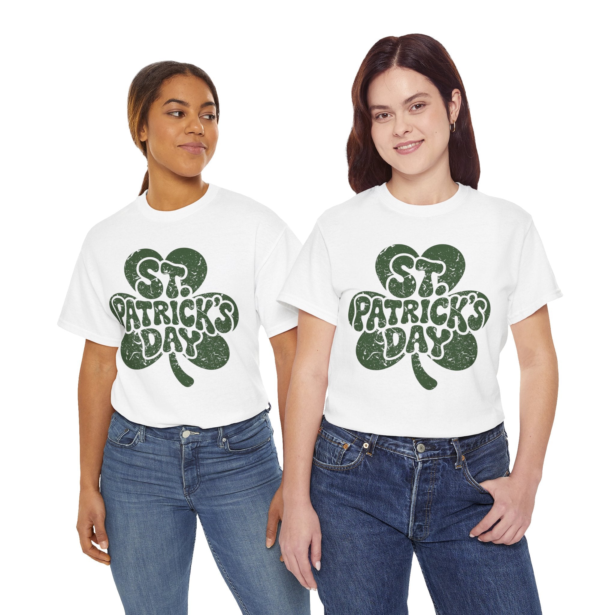 St. Patrick's Day Shamrock Tee — Retro Bubble Lettering Unisex Cotton Tee