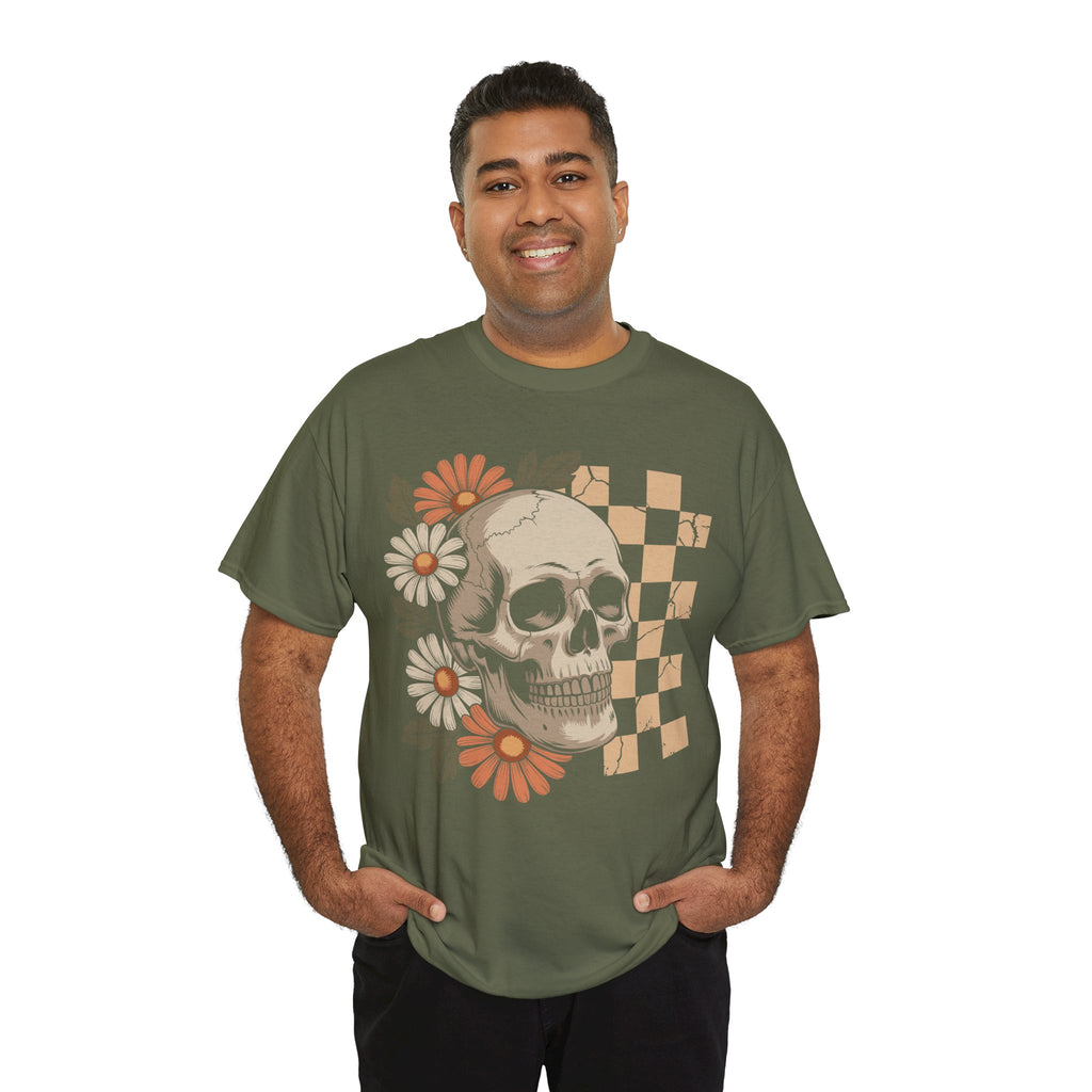 Skull Daisy Unisex Cotton Tshirt
