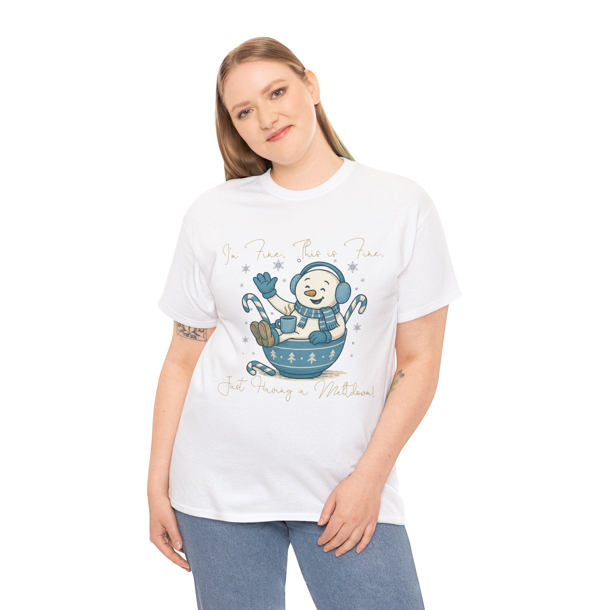Snowman Hot Cocoa Unisex Cotton Tee