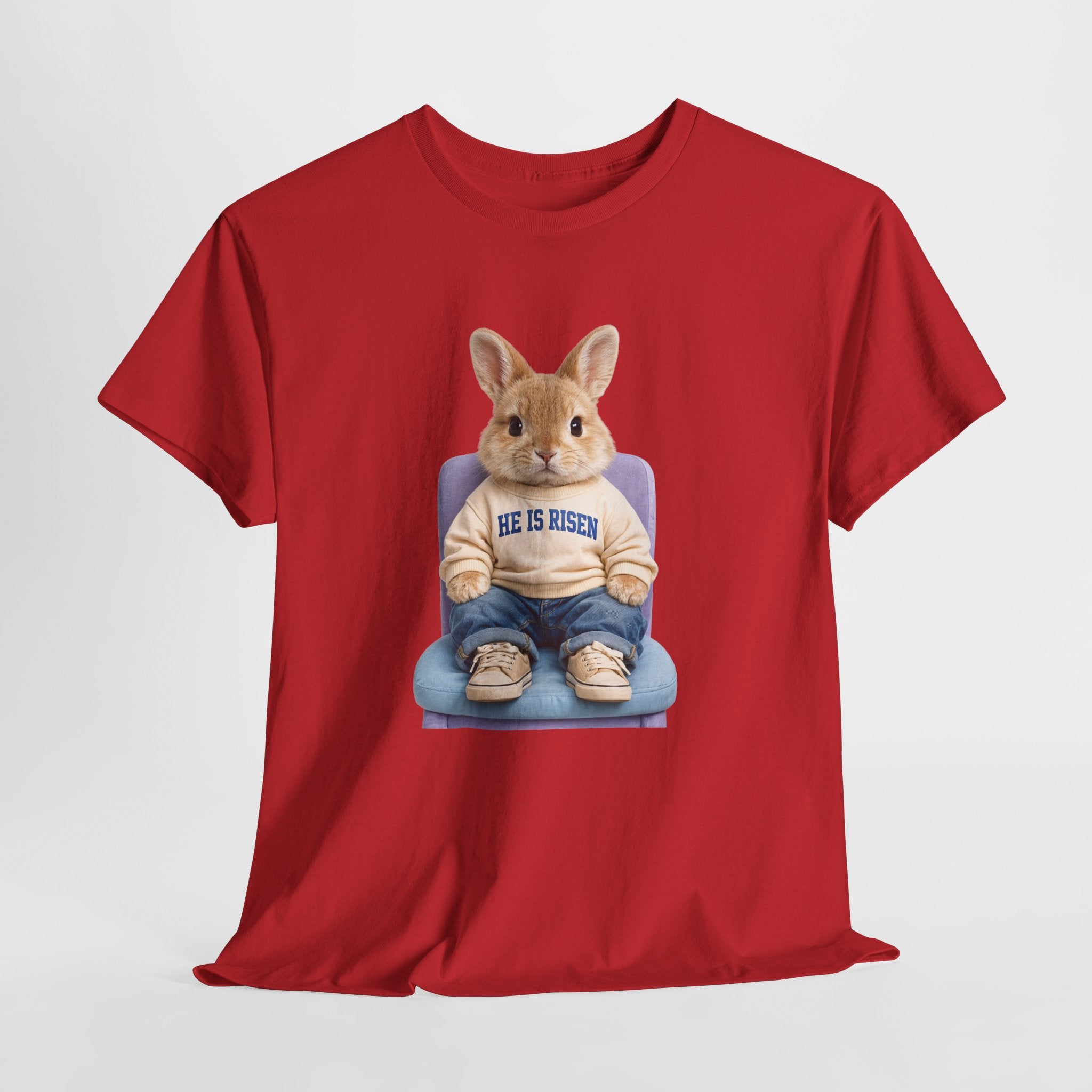 Easter 'He Is Risen' Bunny Unisex Cotton Tee
