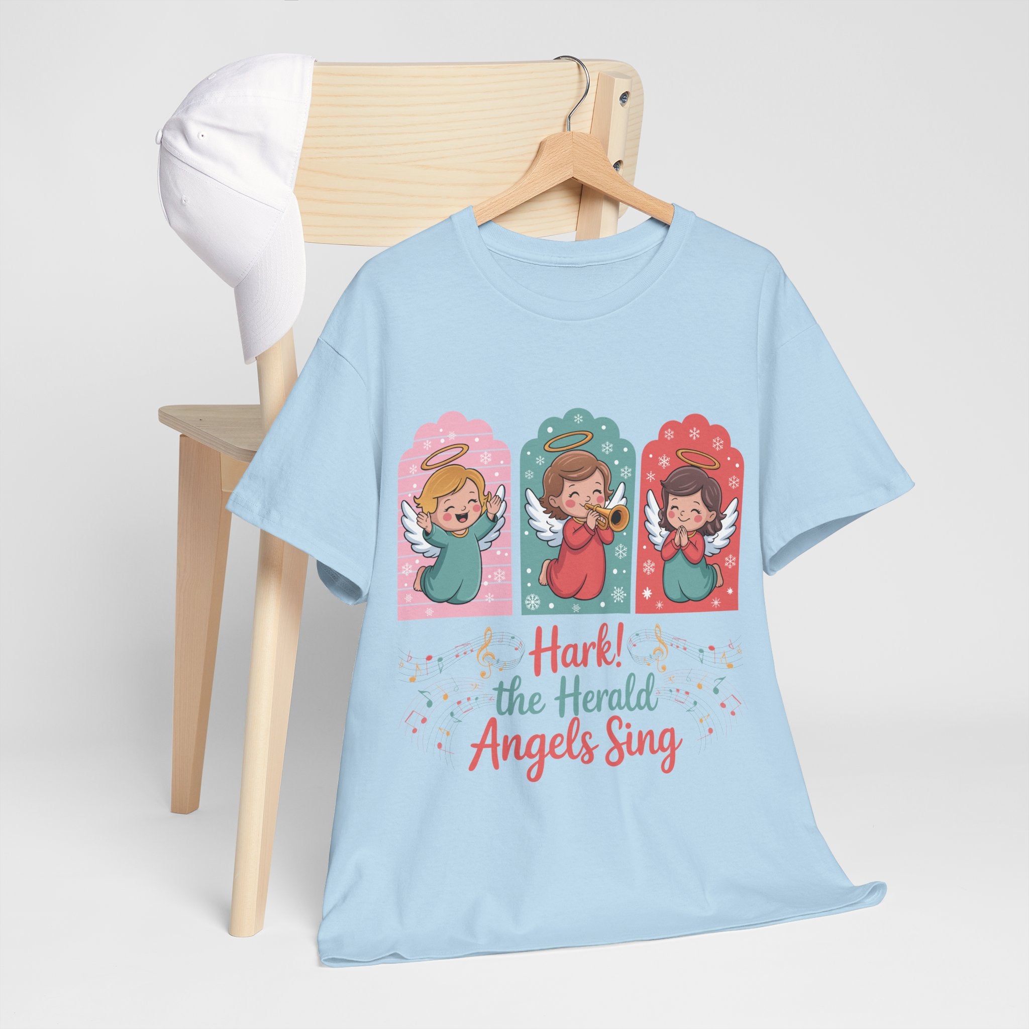 Hark! The Herald Angels Sing Tee — Three Singing Angels Christmas Unisex Cotton T-Shirt