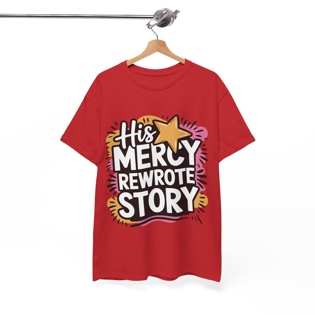 His Mercy Rewrote My Story Tee — Retro Christian Graphic T-Shirt