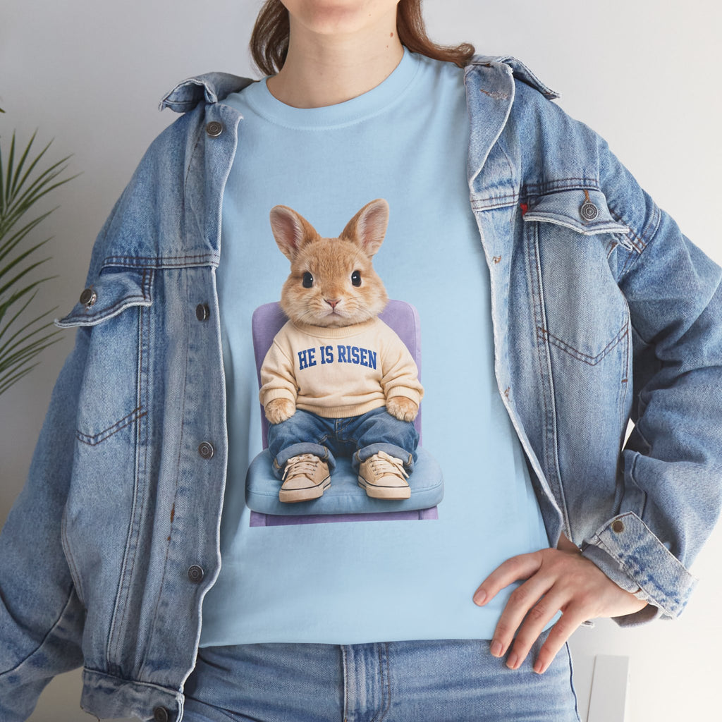 Easter 'He Is Risen' Bunny Unisex Cotton Tee