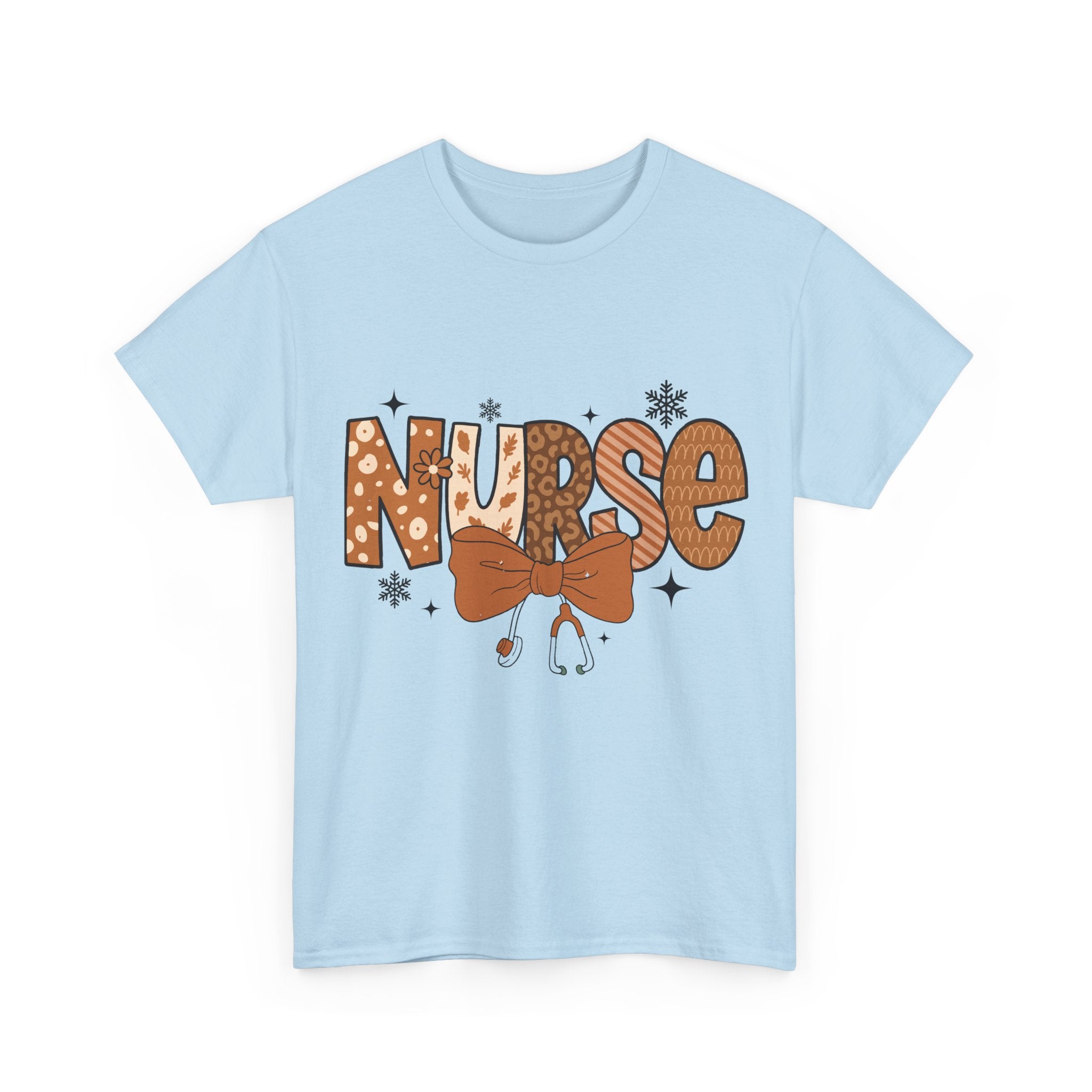 NURSE Fall Stethoscope Tee — Brown Autumn Nurse Unisex CottonT shirt