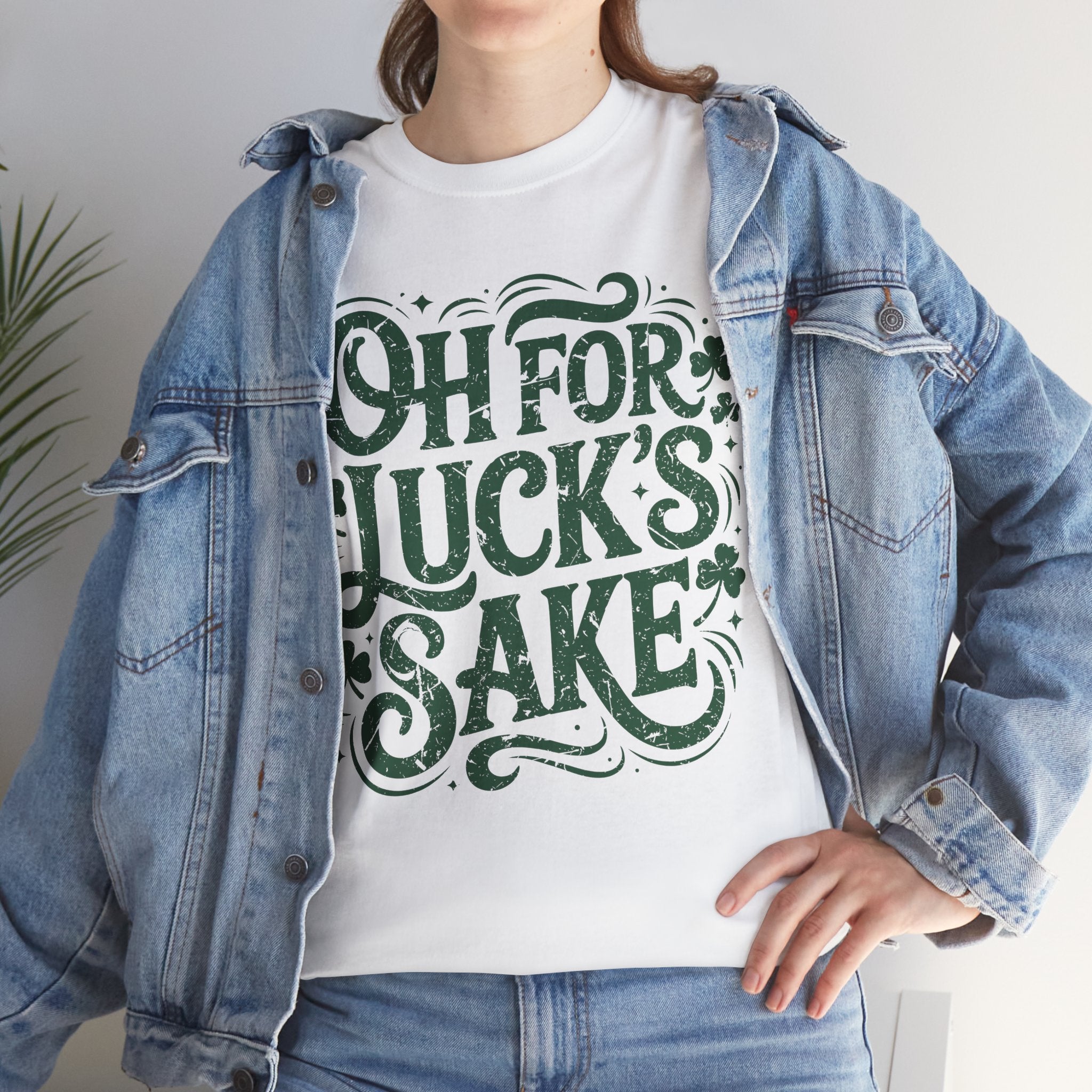 Oh for Luck's Sake Shamrock Unisex Cotton Tee