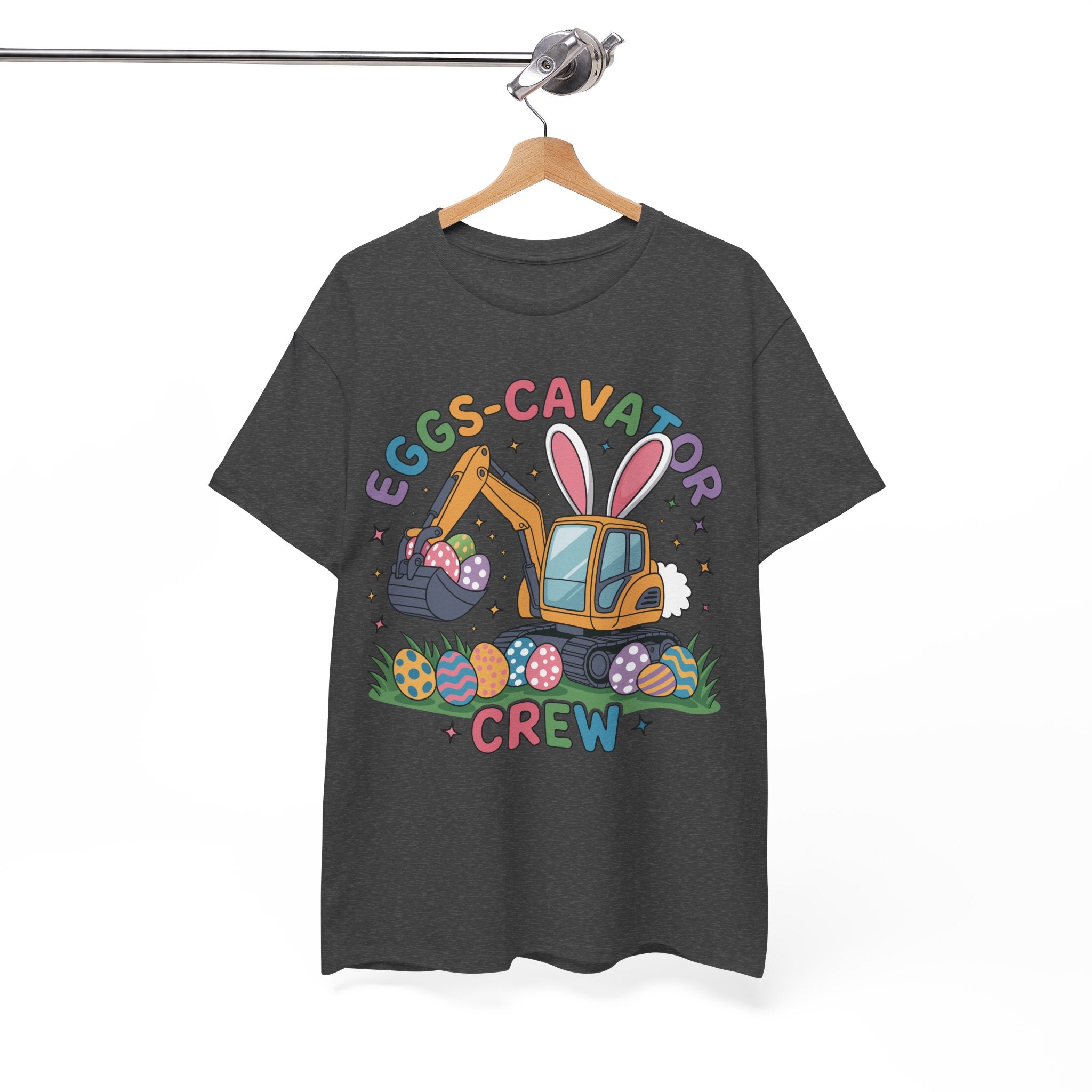 Easter 'Eggs-cavator Crew' Kids Tee — Excavator Bunny & Eggs Unisex Cotton Tee