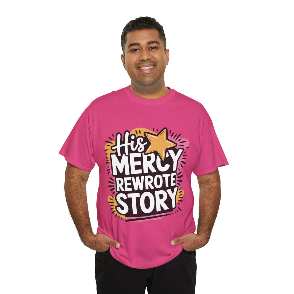 His Mercy Rewrote My Story Tee — Retro Christian Graphic T-Shirt