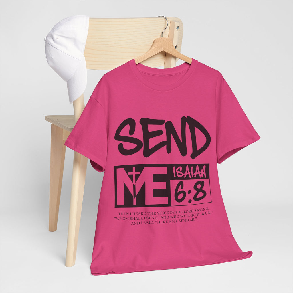Send Me Isaiah 6:8 Christian T-Shirt — Cross Faith Unisex Cotton Tee