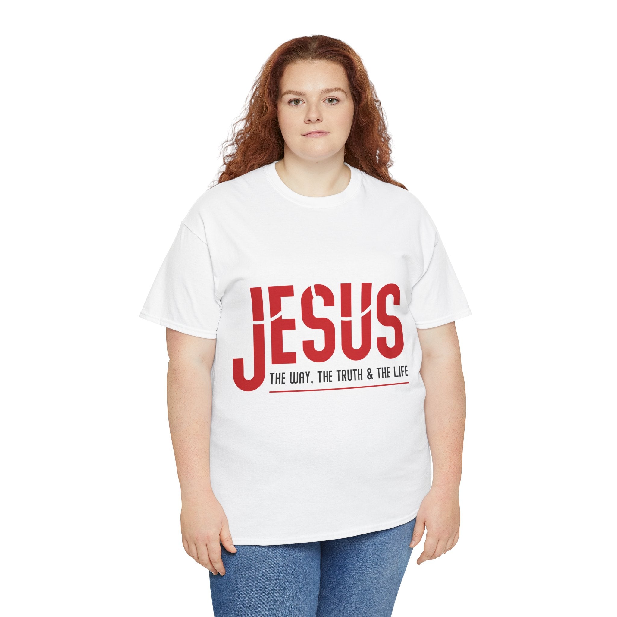 Jesus The Way The Truth & The Life T-Shirt — Bold Red Christian Unisex Cotton Tee