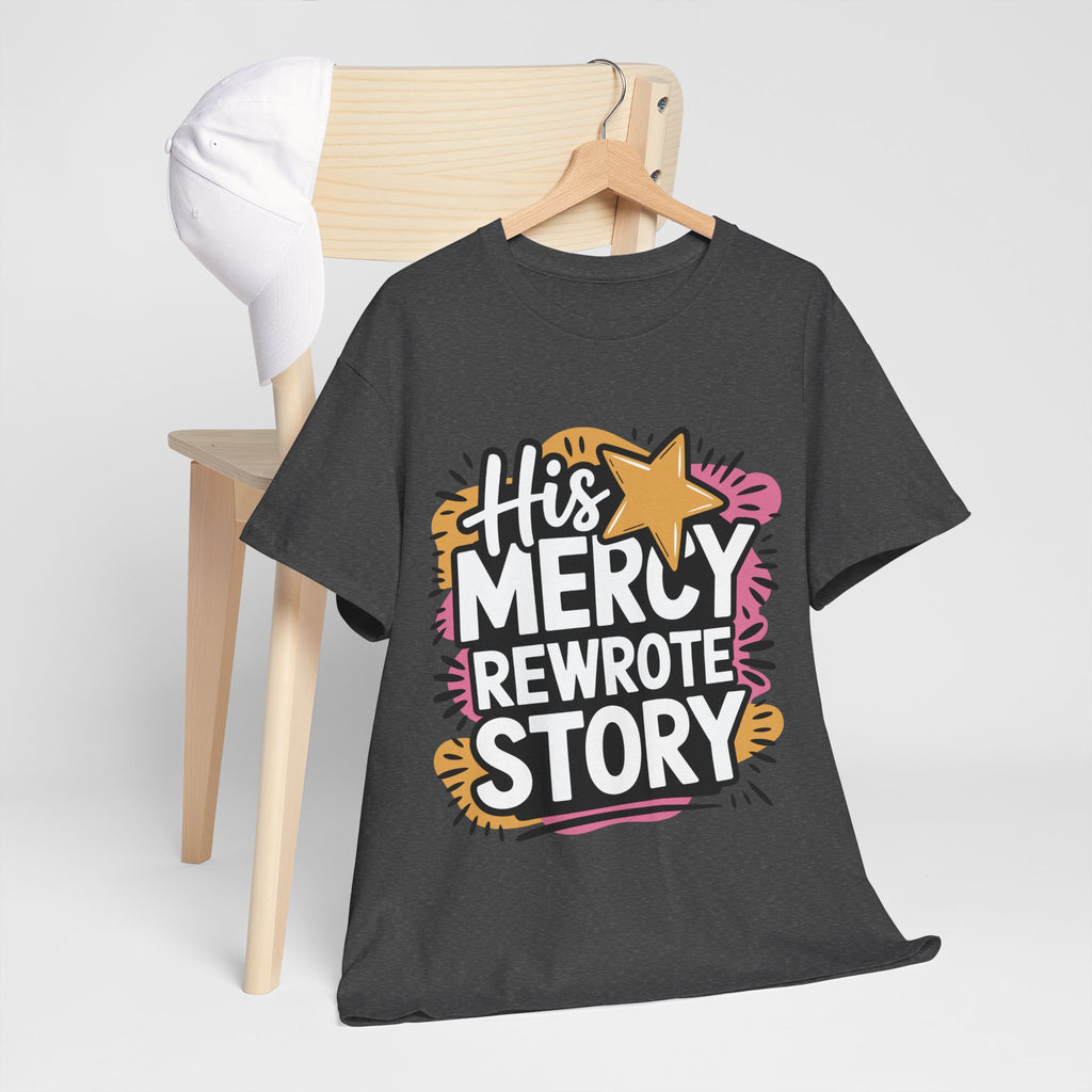 His Mercy Rewrote My Story Tee — Retro Christian Graphic T-Shirt