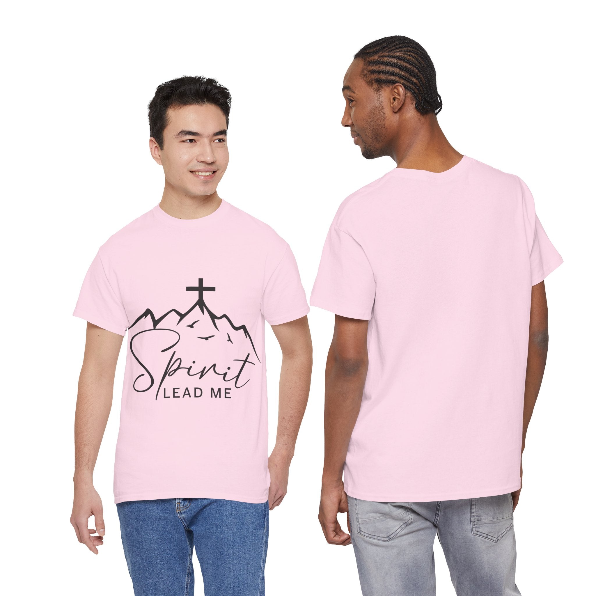 Spirit Lead Me Christian T‑Shirt — Minimalist Cross Unisex Cotton Tee