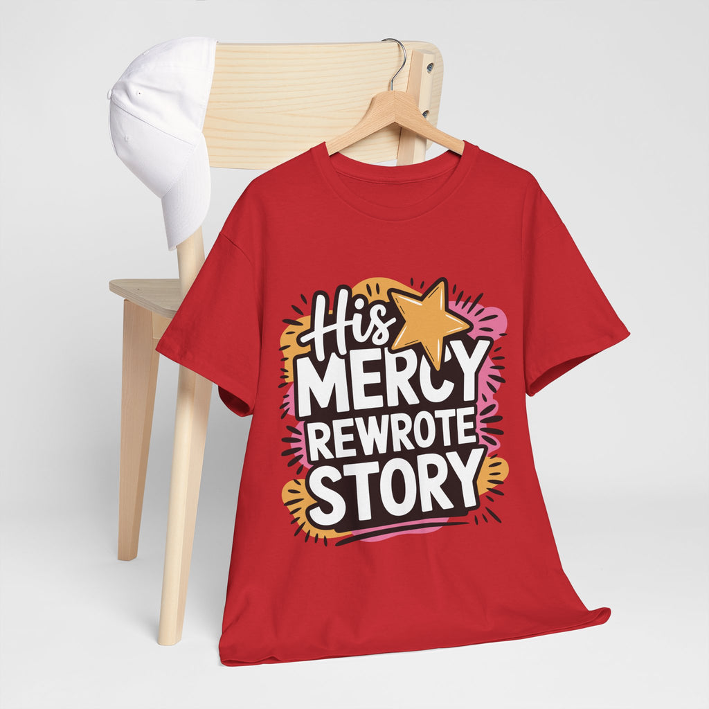 His Mercy Rewrote My Story Tee — Retro Christian Graphic T-Shirt