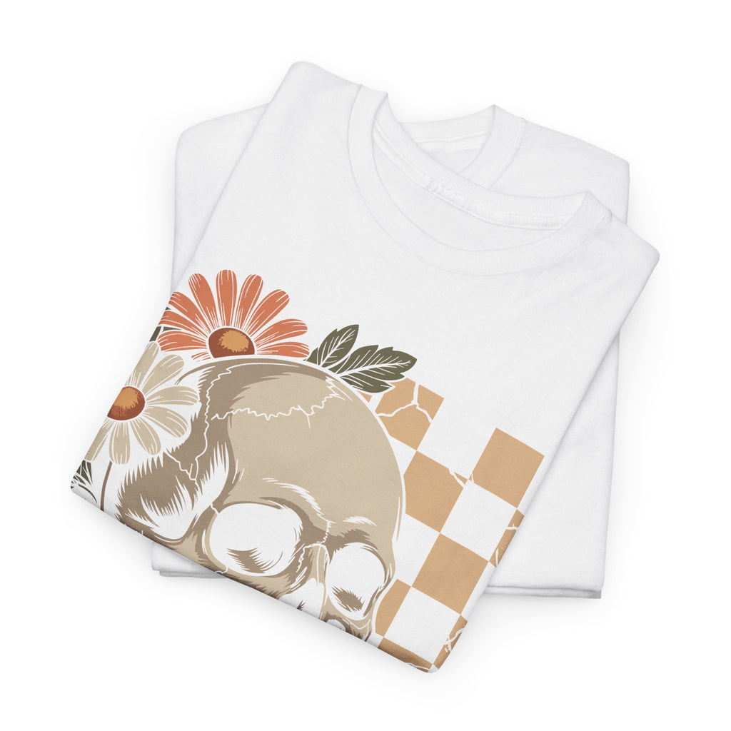 Skull Daisy Unisex Cotton Tshirt