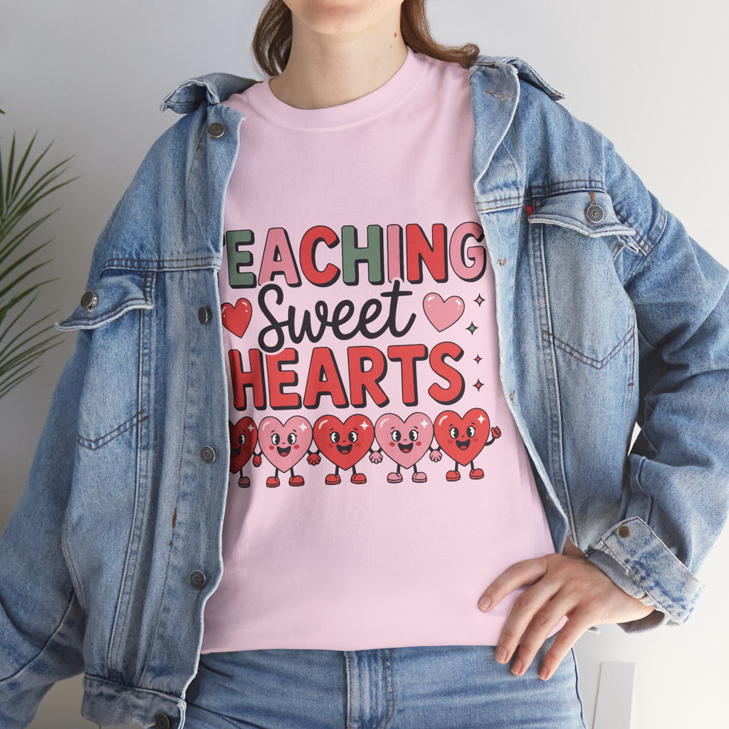 Teaching Sweet Hearts Valentine Teacher Unisex Cotton T-Shirt