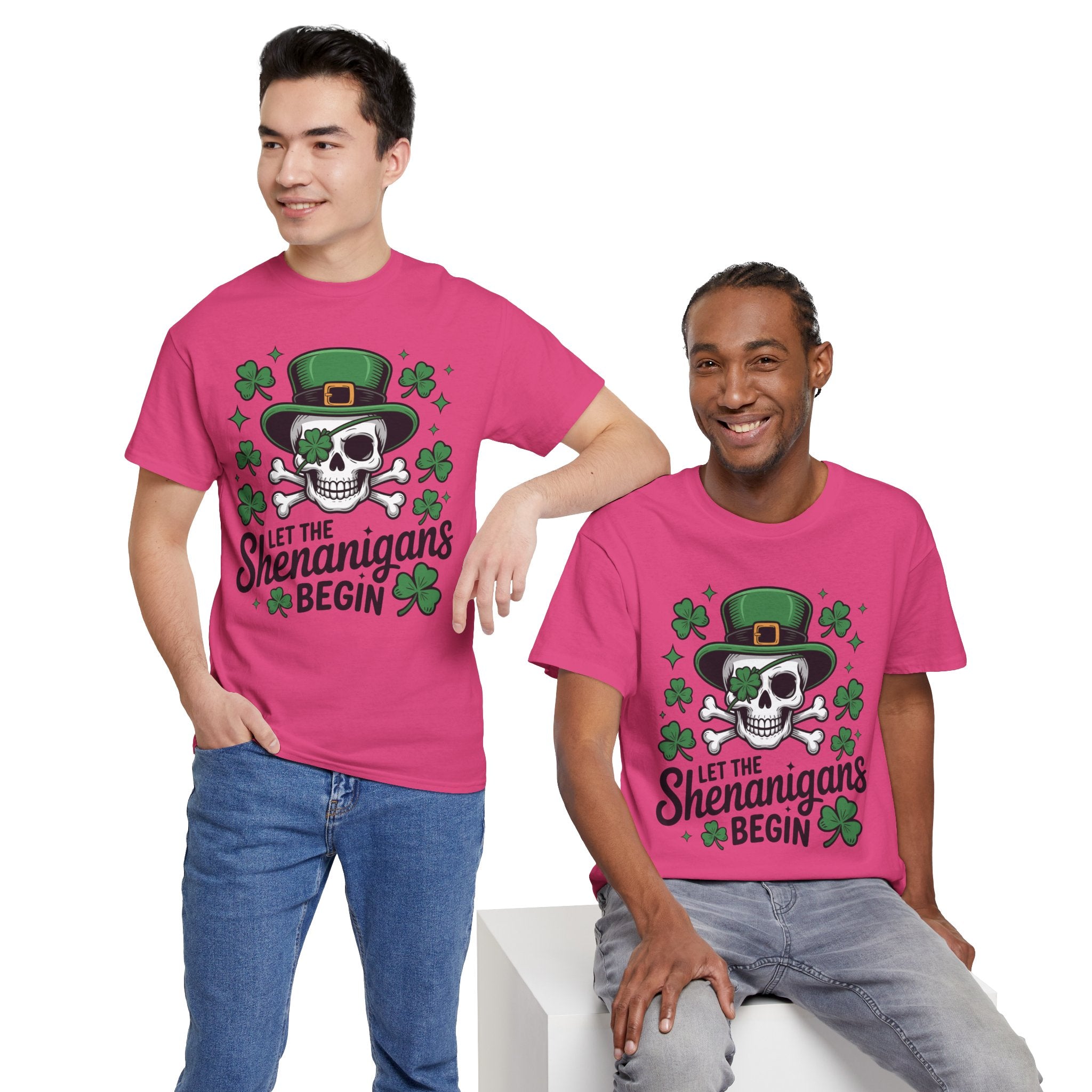 Let the Shenanigans Begin — Leprechaun Skull Unisex Cotton T-Shirt