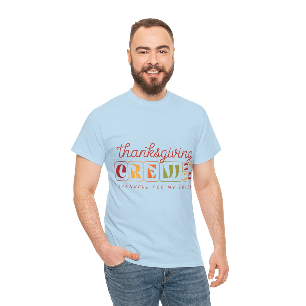Thanksgiving Crew 2025 Tee — "Thankful for My Tribe" Autumn Holiday Unisex Cotton Tshirt