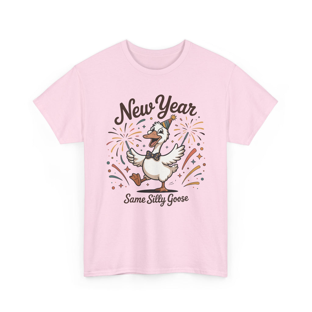 New Year Same Silly Goose T-Shirt — Party Goose Graphic Unisex Cotton Tee