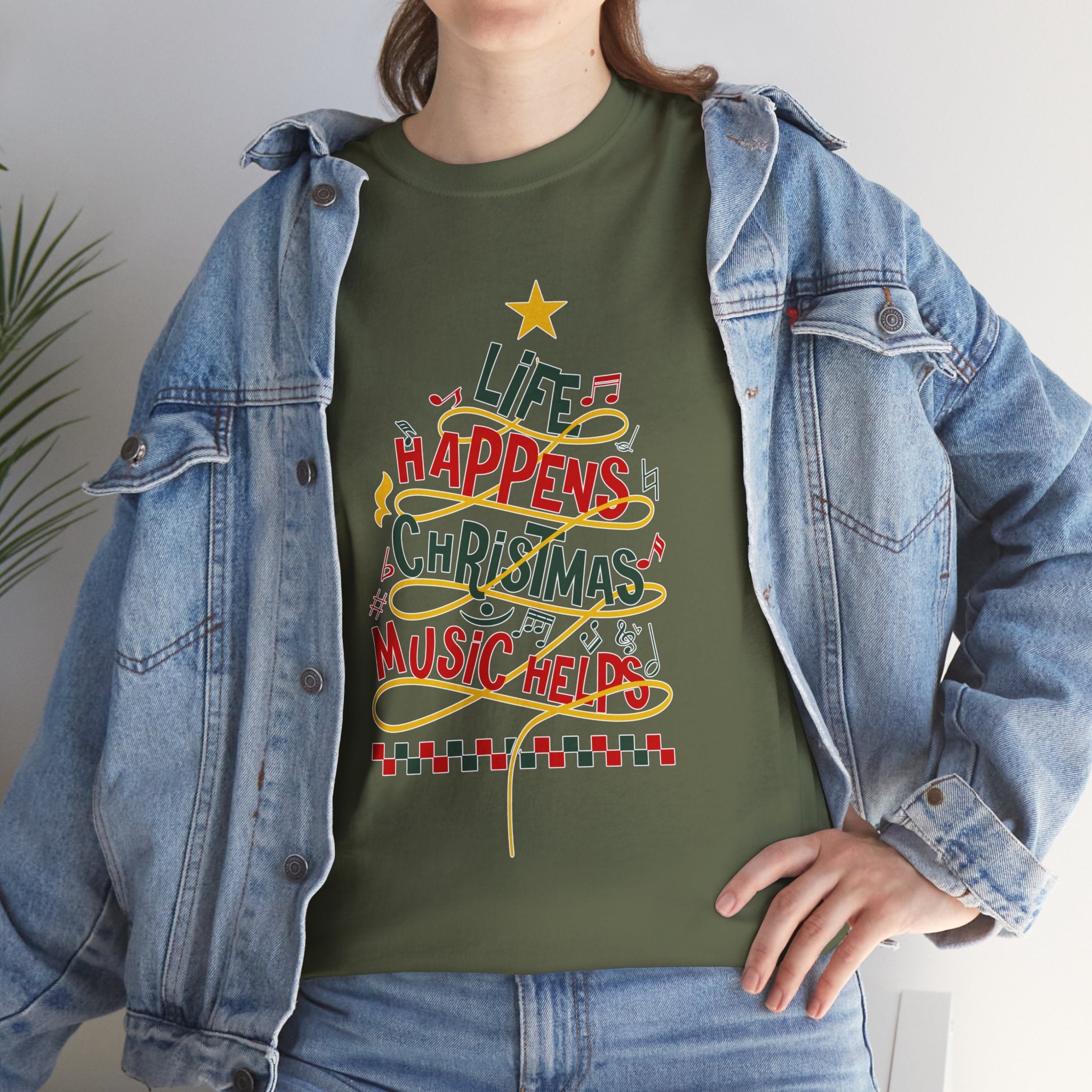 Christmas Music Tree Unisex Cotton Tee