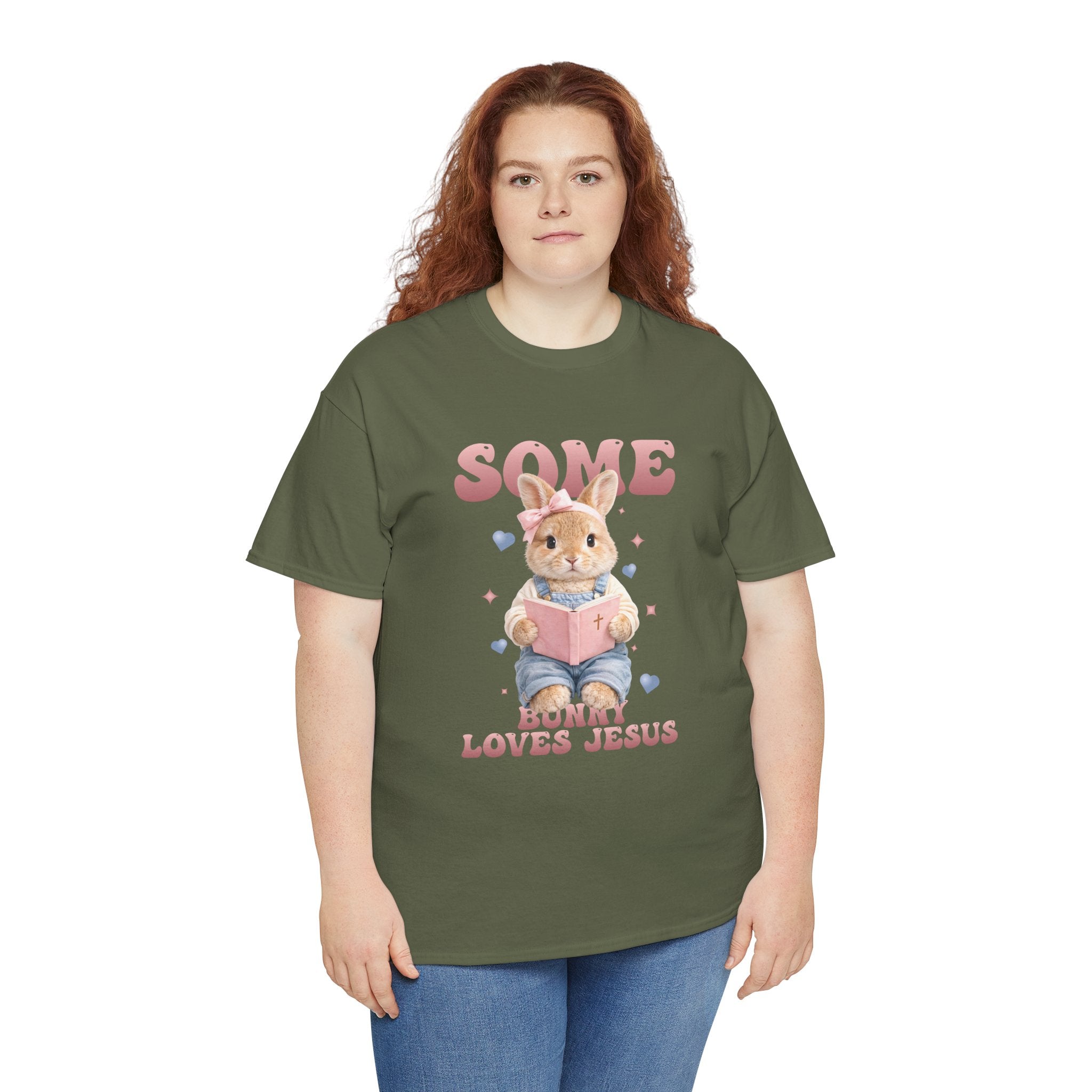 Some Bunny Loves Jesus Bunny Bible Unisex Cotton Tee