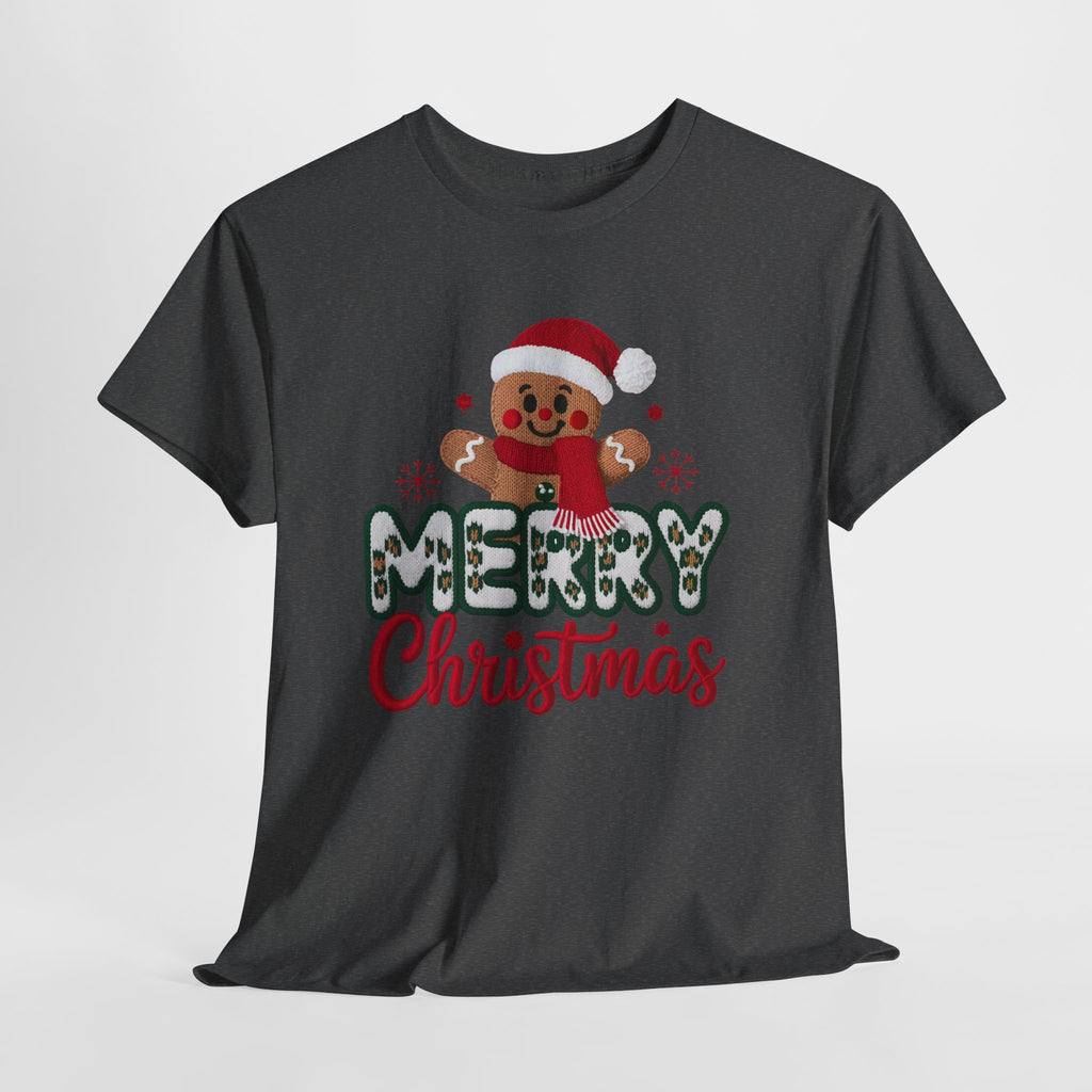 Gingerbread Santa 'Merry Christmas' Unisex Cotton Tee T-Shirt