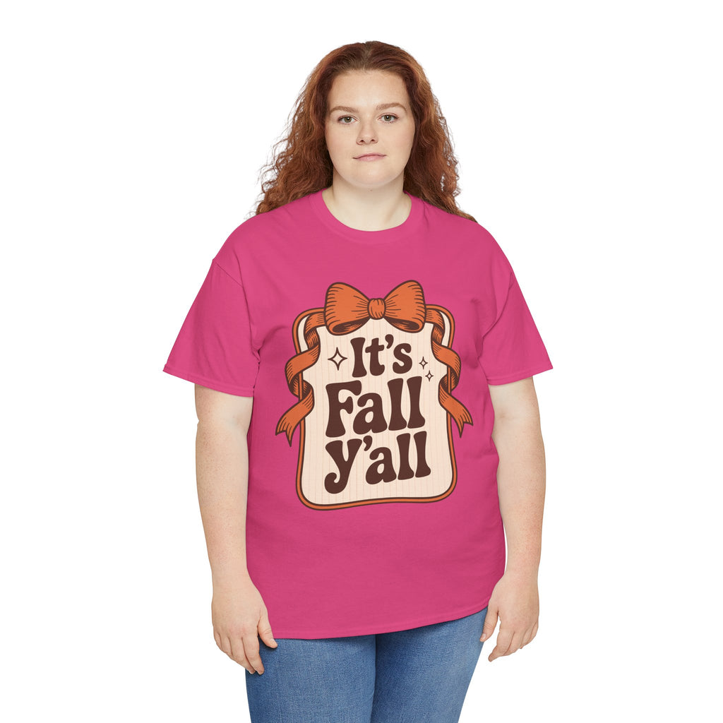 It’s Fall Y’all Autumn Ribbon Unisex Cotton Tee