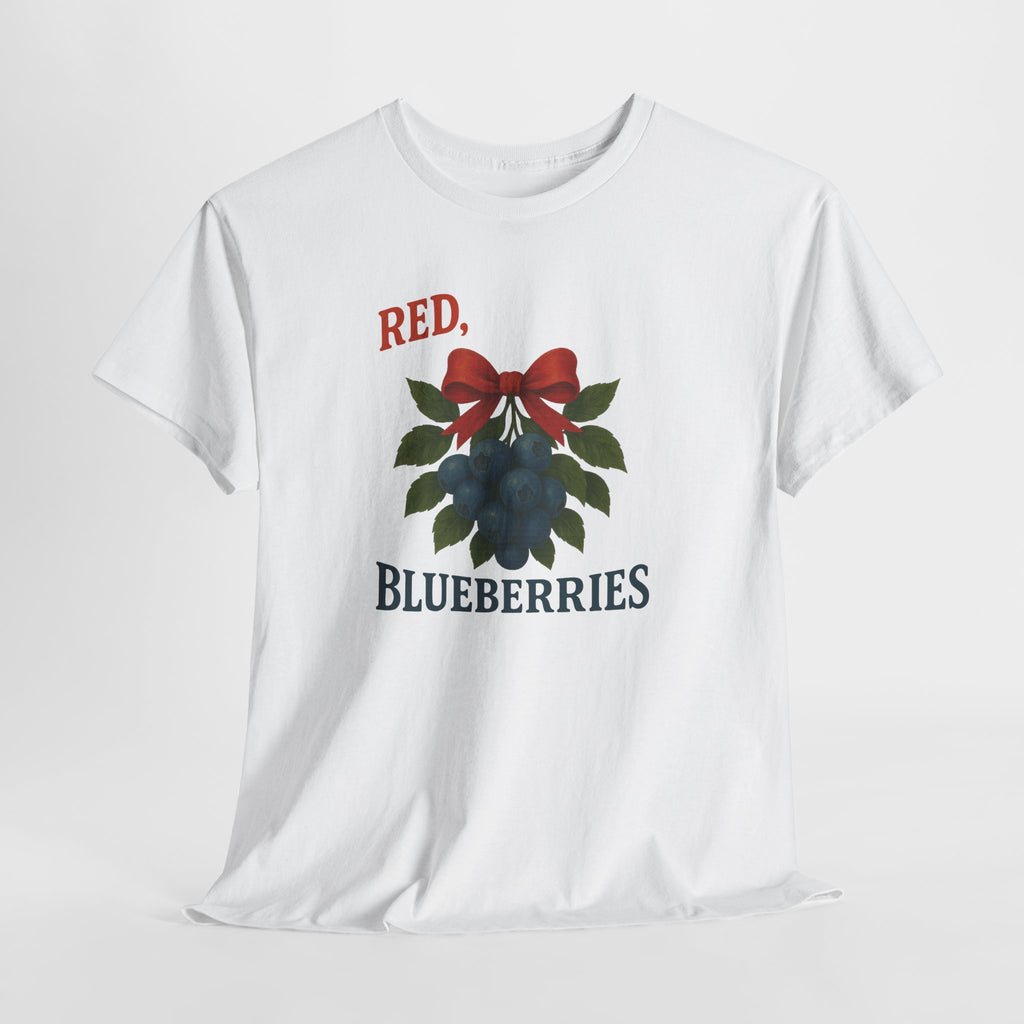 Red, White & Blueberries T-Shirt — Patriotic Blueberry Graphic Unisex Cotton Tee