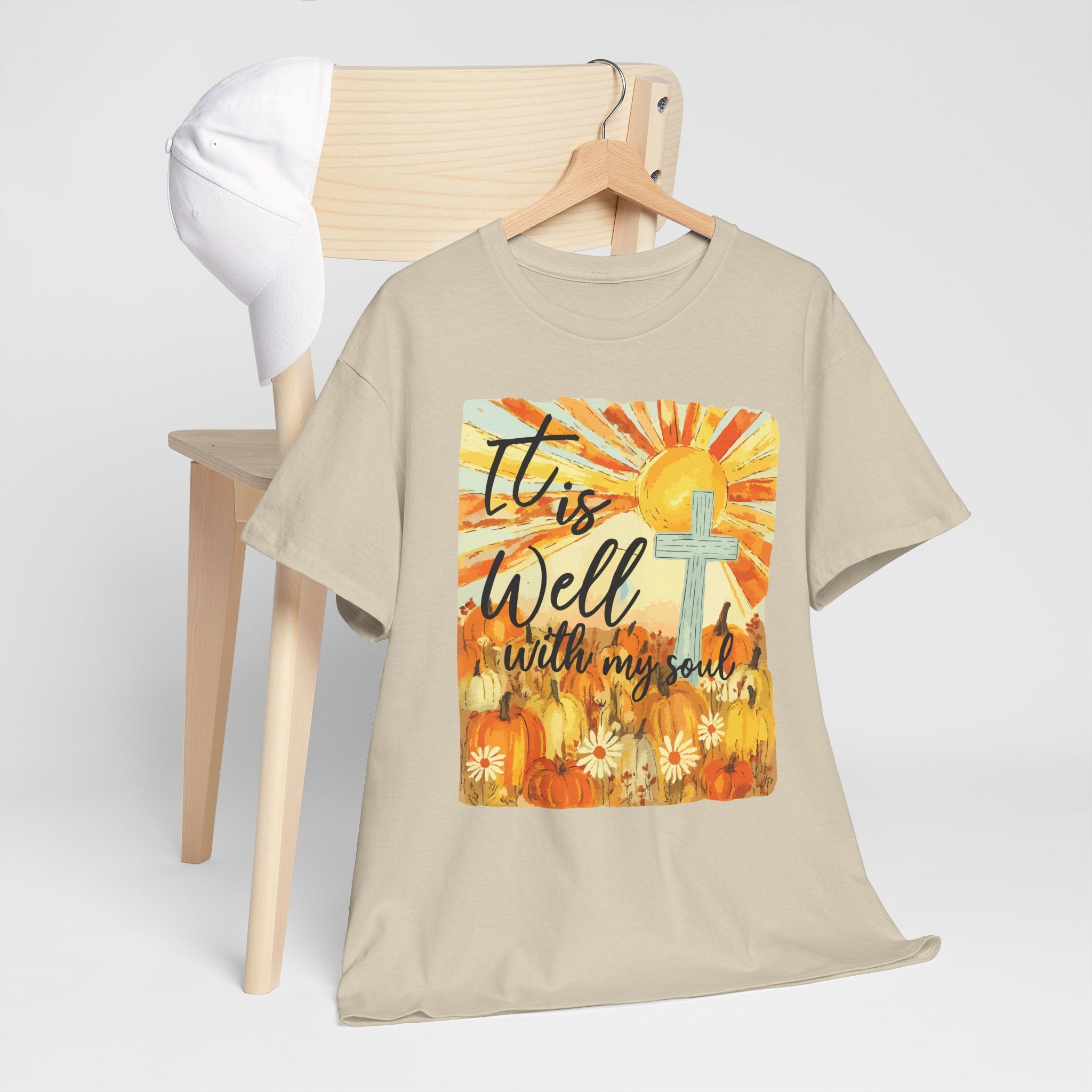 It Is Well With My Soul Pumpkin Sunrise Unisex Cotton T-Shirt