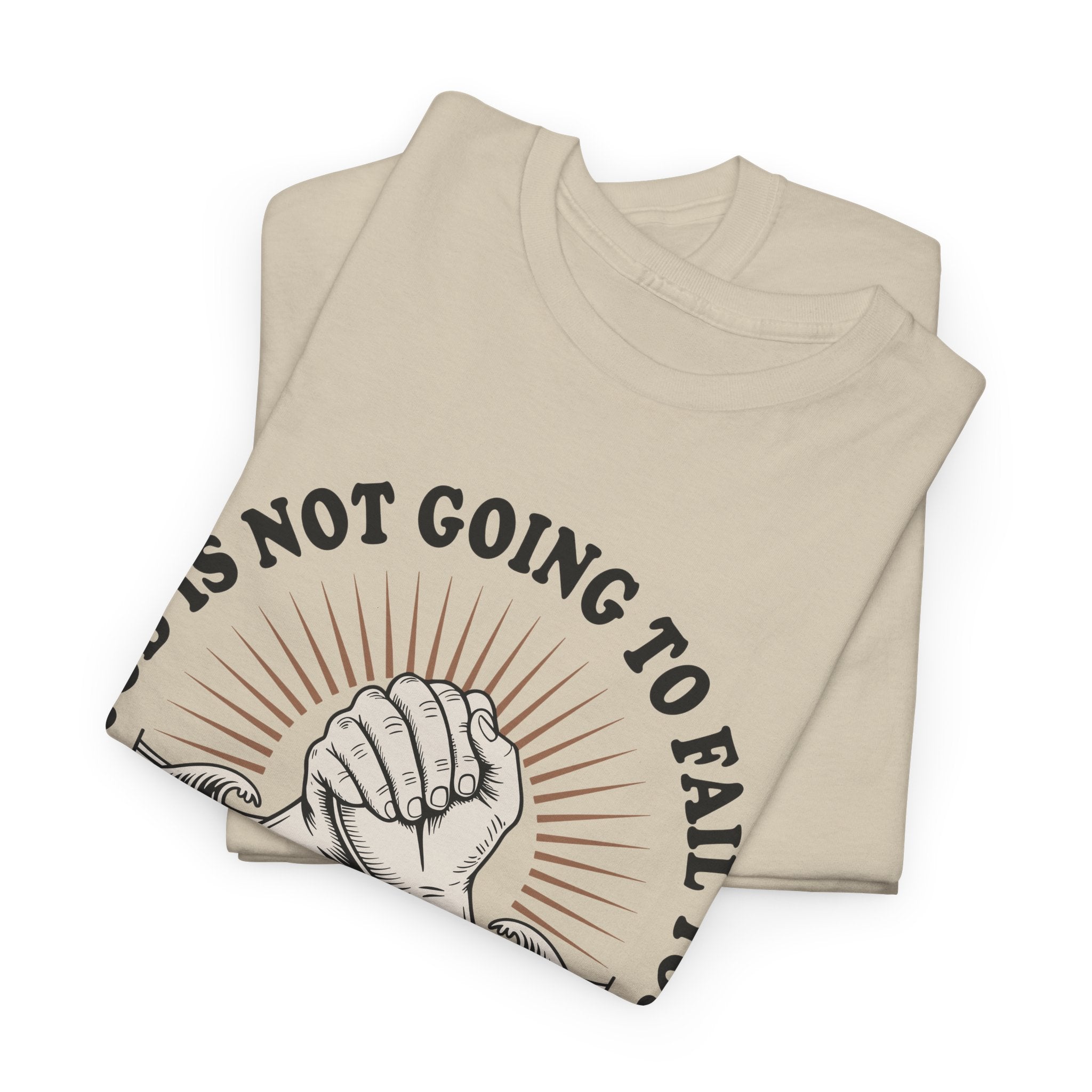 Isaiah 41:10 "Fear Not, For I Am With You" T-Shirt — Clasped Hands Rising from Waves Christian Unisex Cotton Tee