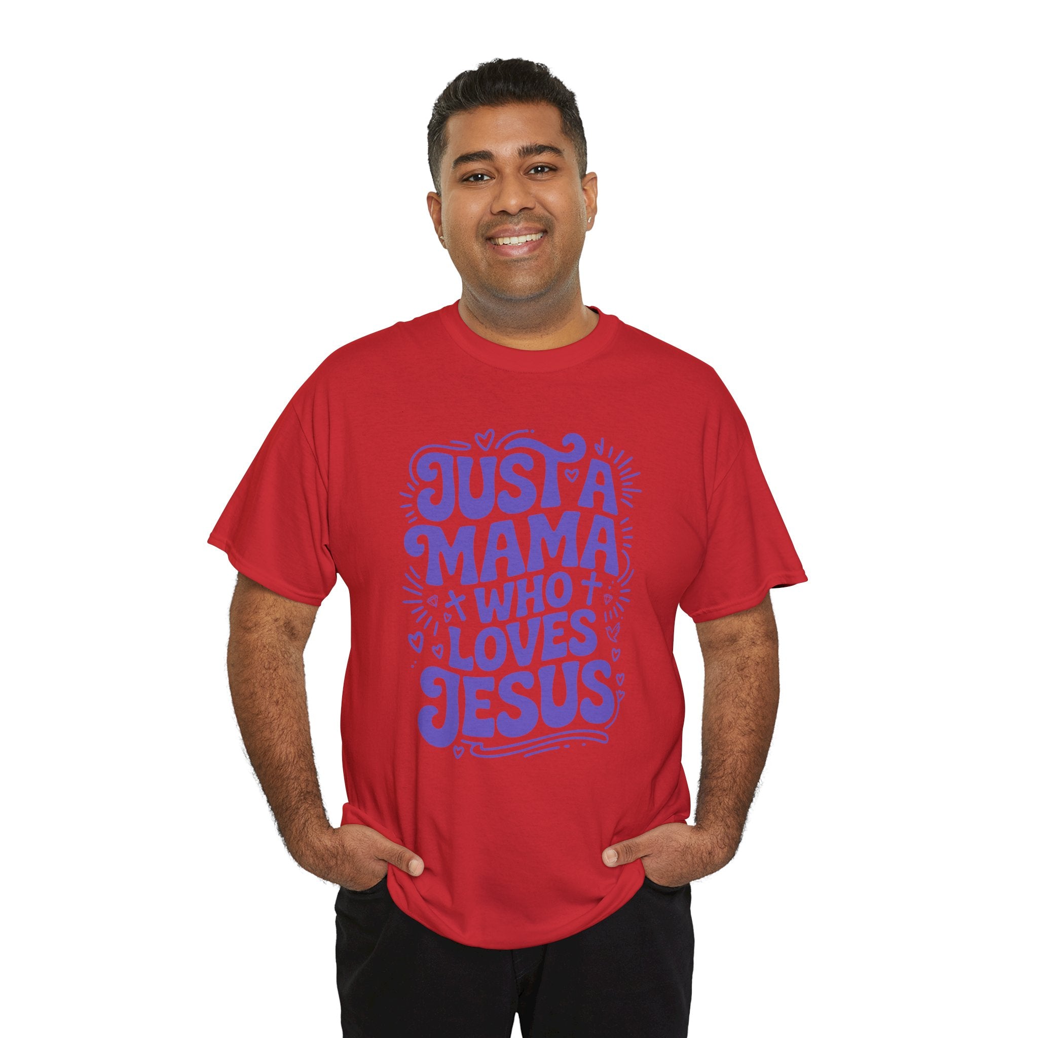 Mama Who Loves Jesus T-Shirt — Bright Green Bubbly Faith Unisex Cotton Tee