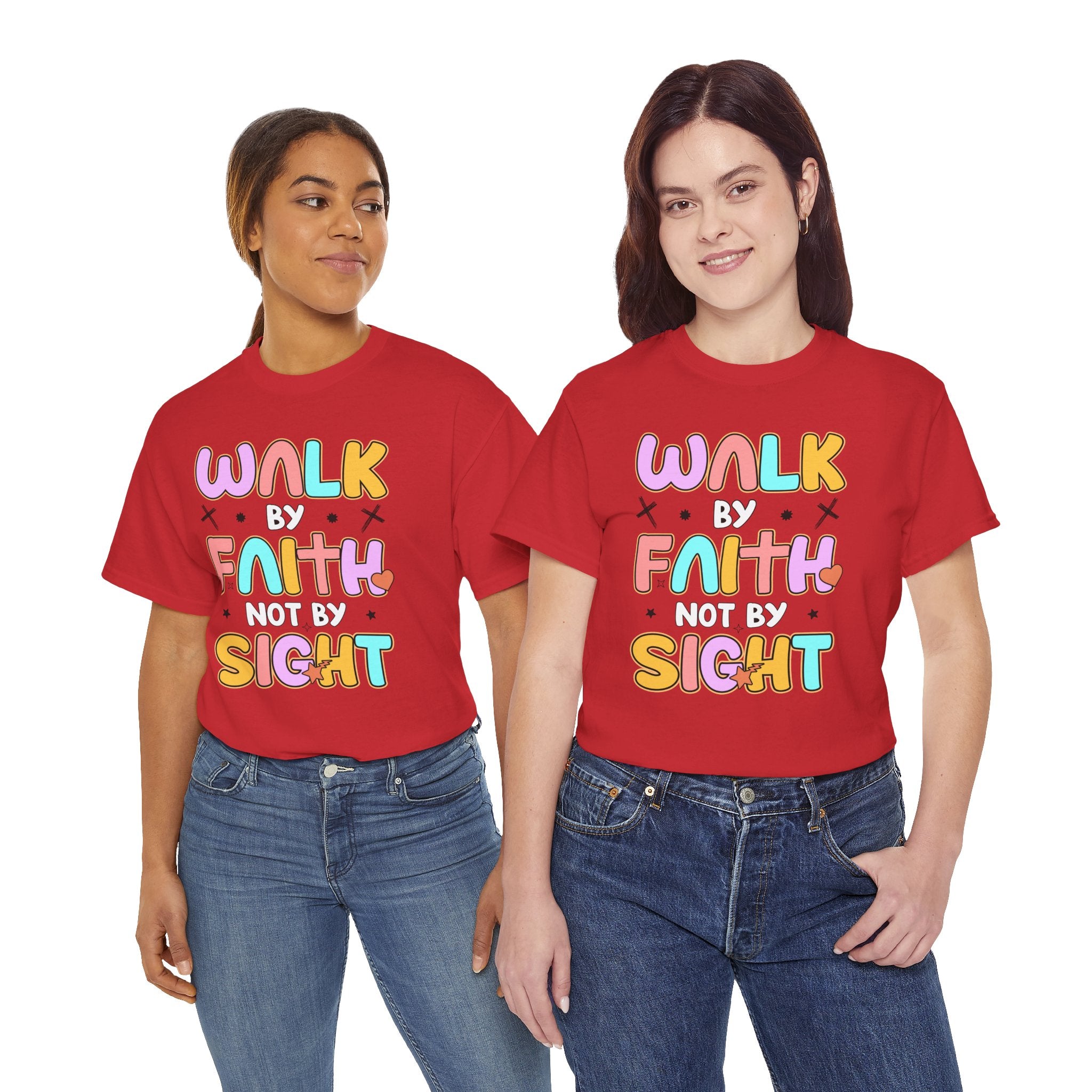 Walk by Faith Not by Sight T-Shirt — Pastel Christian Faith Unisex Cotton Tee