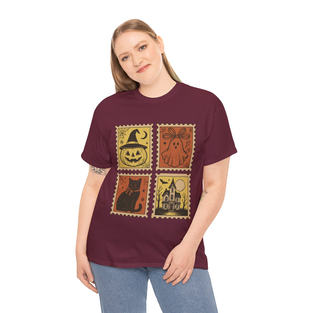 Halloween Stamp Design Unisex Heavy Cotton Tee