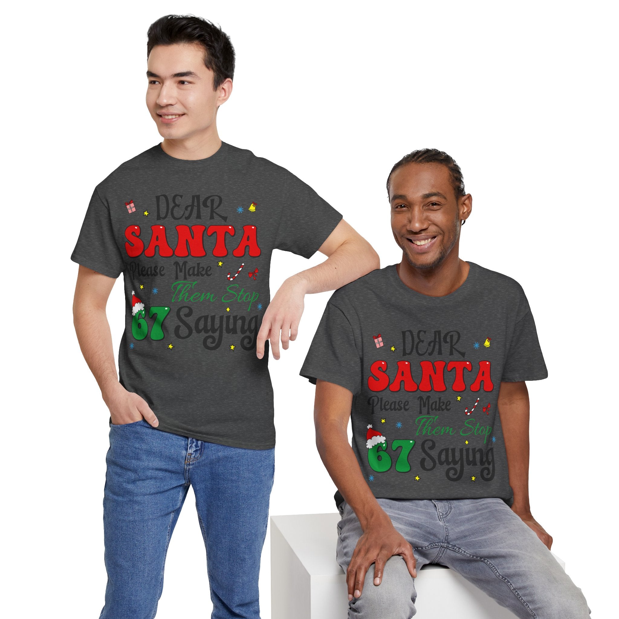 Santa 67 Them Stop Christmas Unisex Cotton Tee