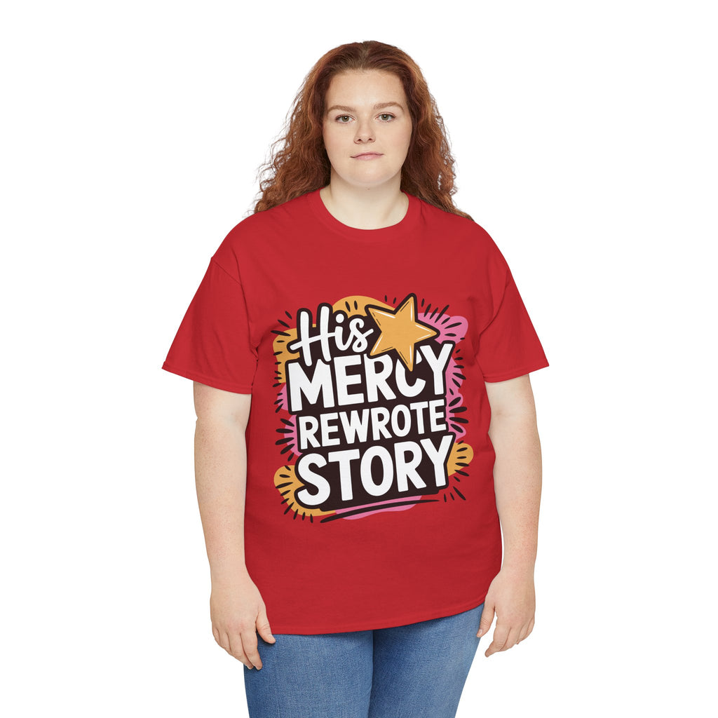 His Mercy Rewrote My Story Tee — Retro Christian Graphic T-Shirt