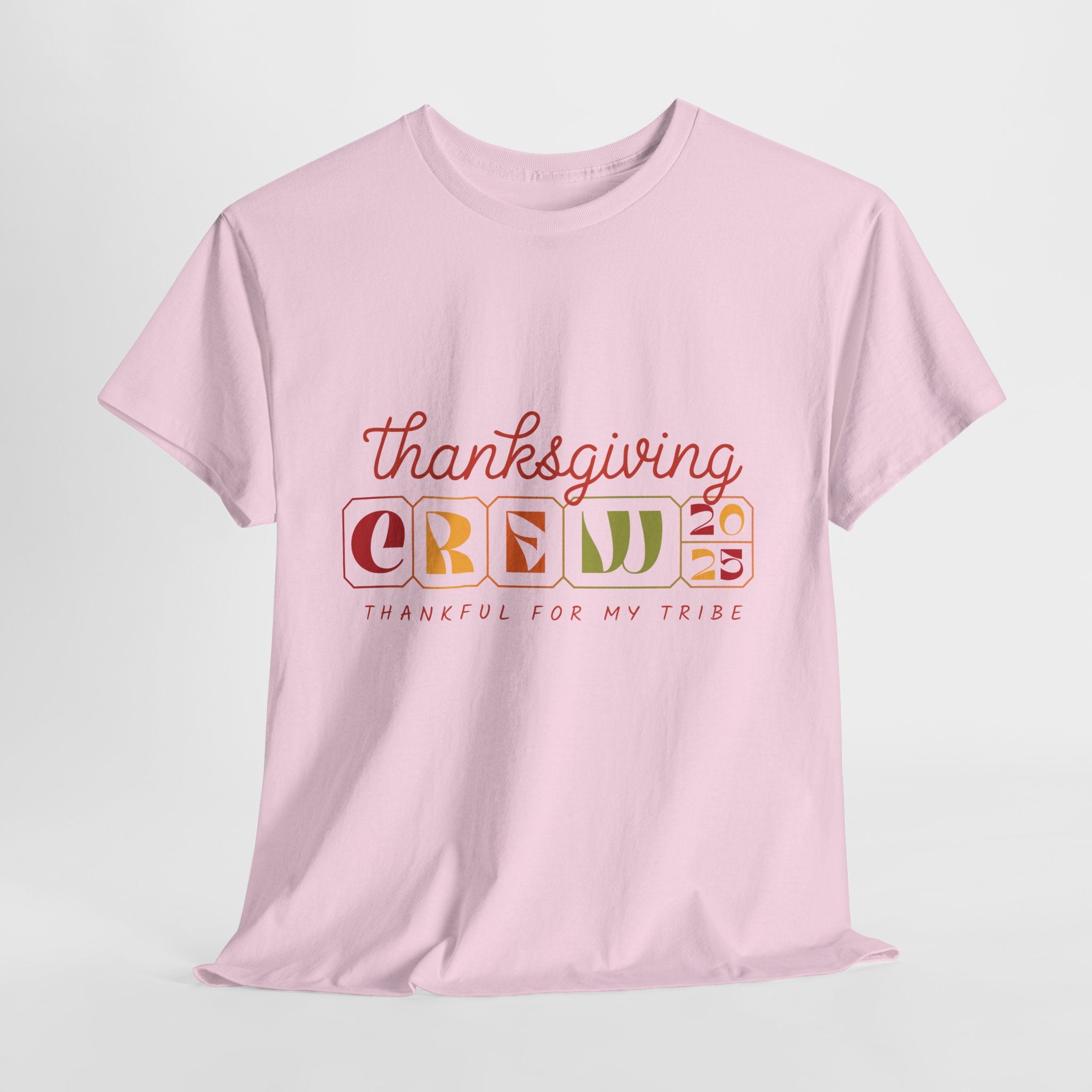 Thanksgiving Crew 2025 Tee — "Thankful for My Tribe" Autumn Holiday Unisex Cotton Tshirt