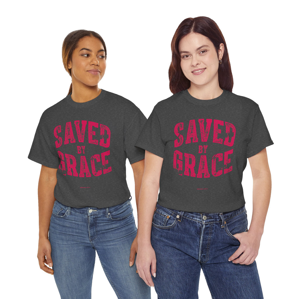 Saved by Grace Ephesians 2:8-9 Unisex Cotton T-Shirt