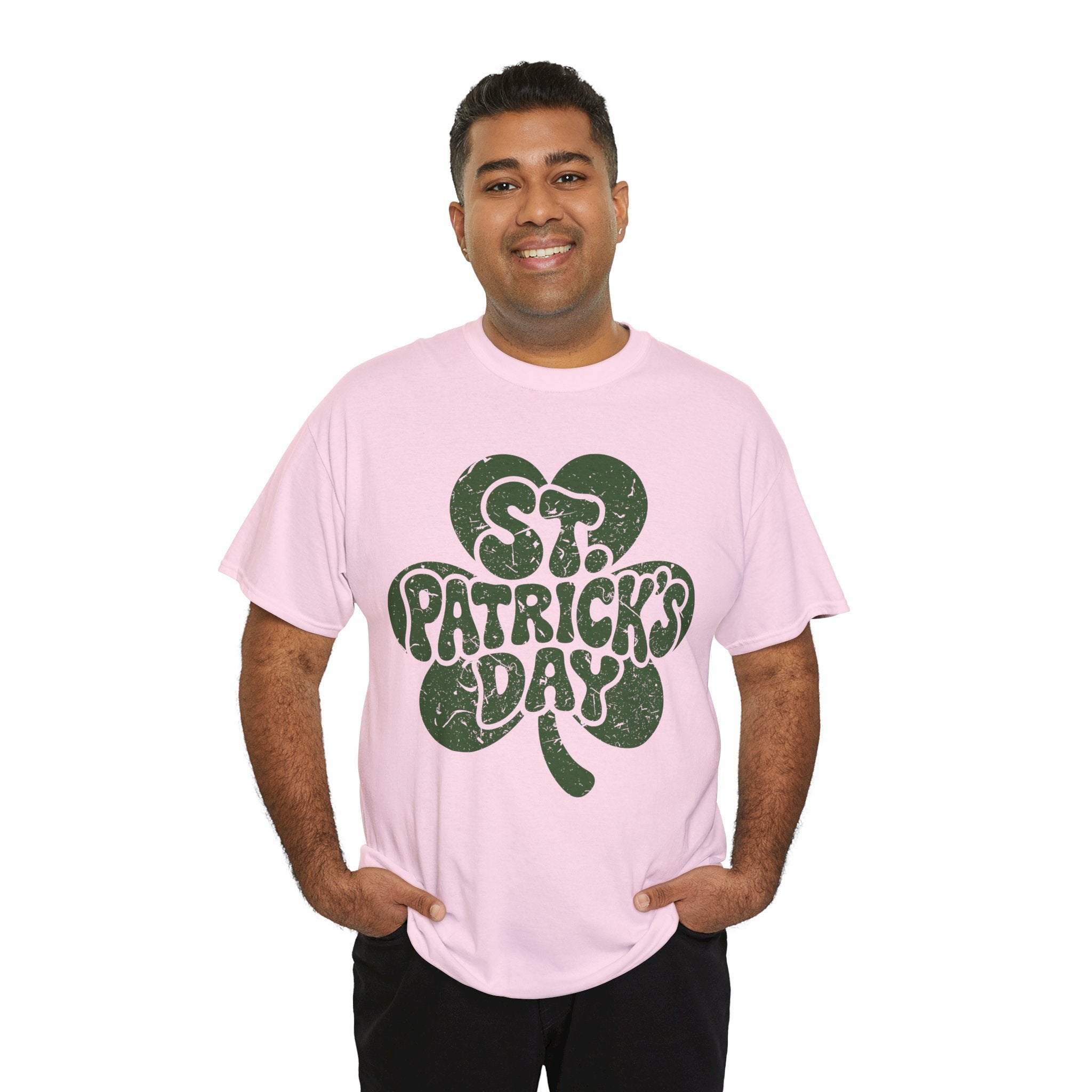 St. Patrick's Day Shamrock Tee — Retro Bubble Lettering Unisex Cotton Tee