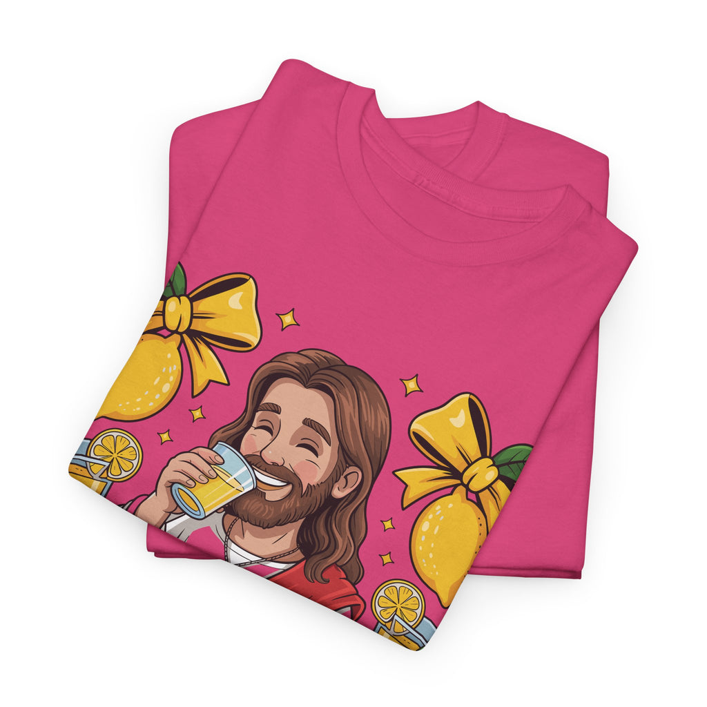 Jesus Drinking Lemonade T-Shirt — "Life Gave Me Some Lemons" Christian Unisex Cotton Tee