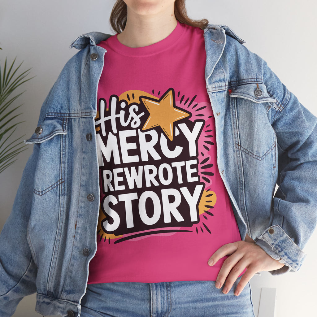 His Mercy Rewrote My Story Tee — Retro Christian Graphic T-Shirt