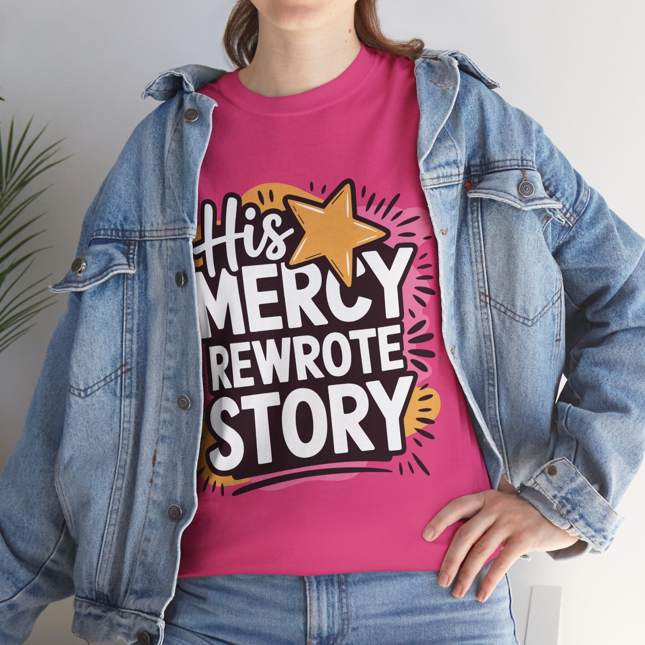 His Mercy Rewrote My Story Tee — Retro Christian Graphic T-Shirt