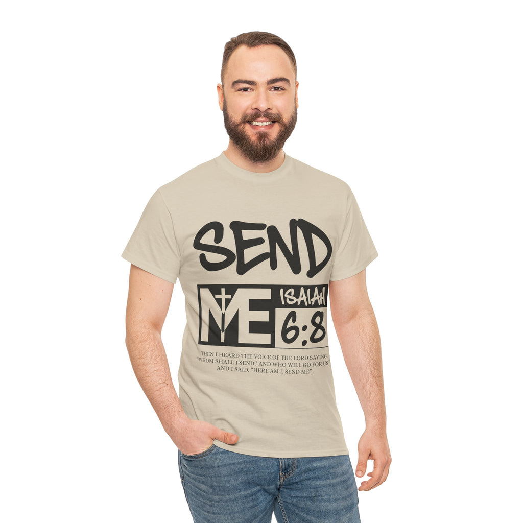 Send Me Isaiah 6:8 Christian T-Shirt — Cross Faith Unisex Cotton Tee