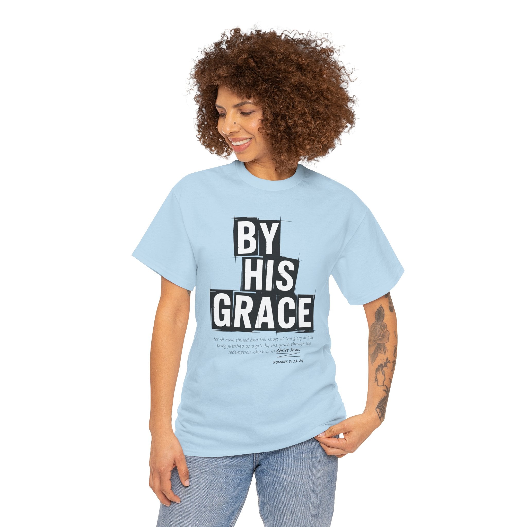 By His Grace tee — Minimalist Faith Christian Unisex Cotton T-Shirt