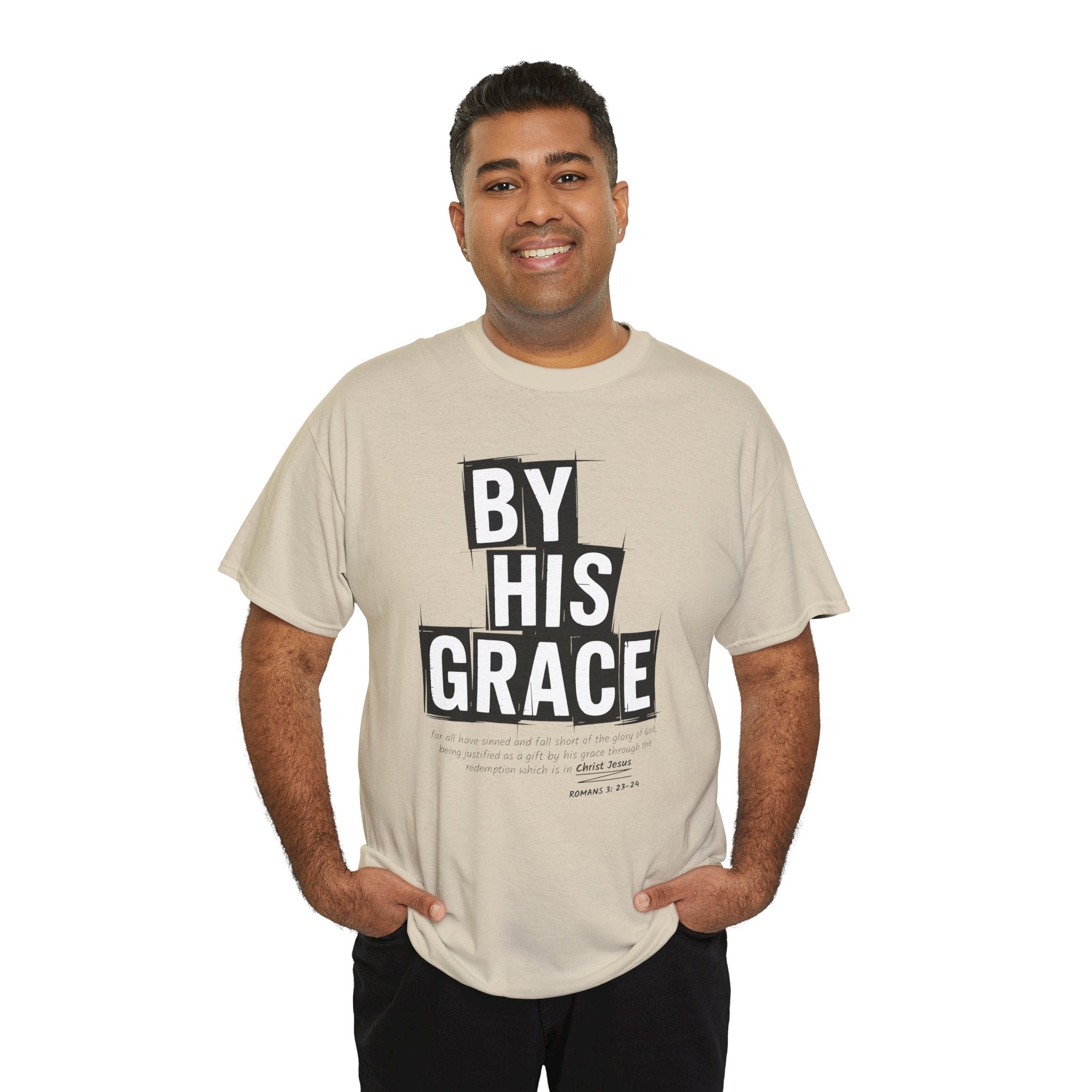 By His Grace tee — Minimalist Faith Christian Unisex Cotton T-Shirt