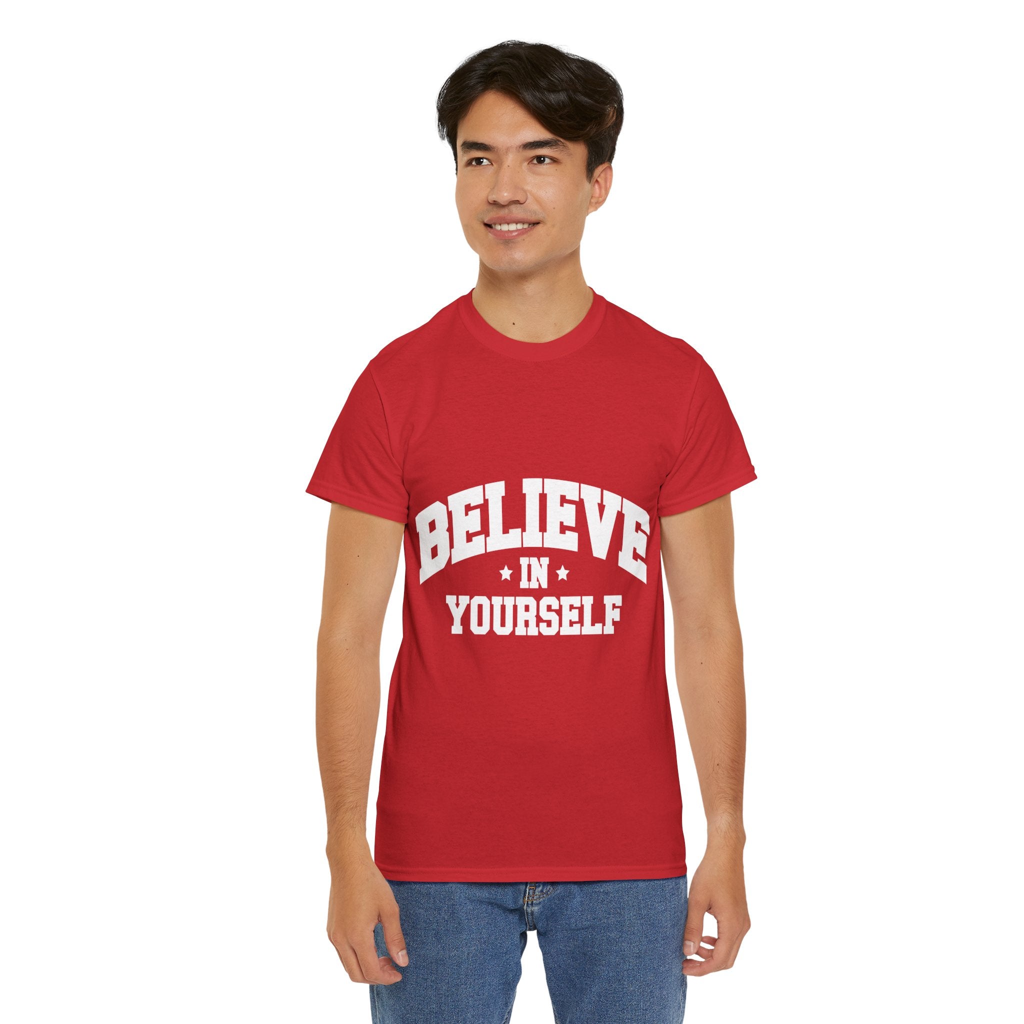Believe in Yourself Varsity Unisex Cotton Tee