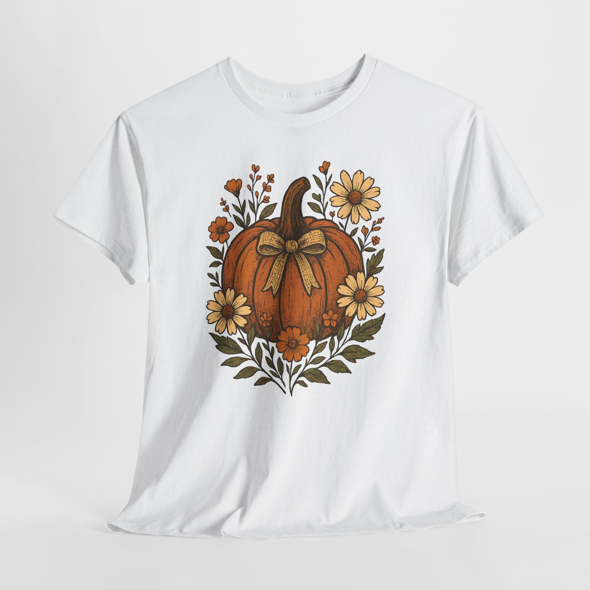 Pumpkin Daisy Unisex Cotton Tee